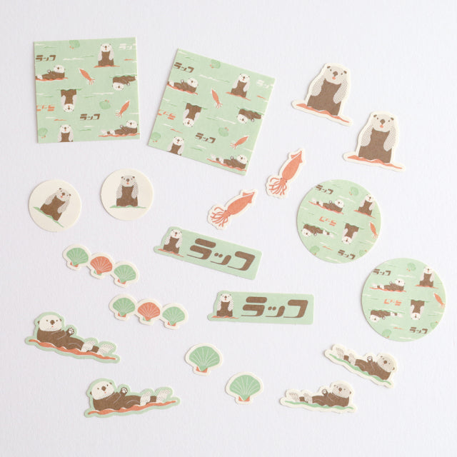 Green Flash Animal Department Store Flake Sticker - Sea Otter