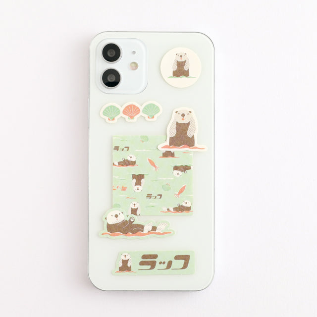 Green Flash Animal Department Store Flake Sticker - Sea Otter