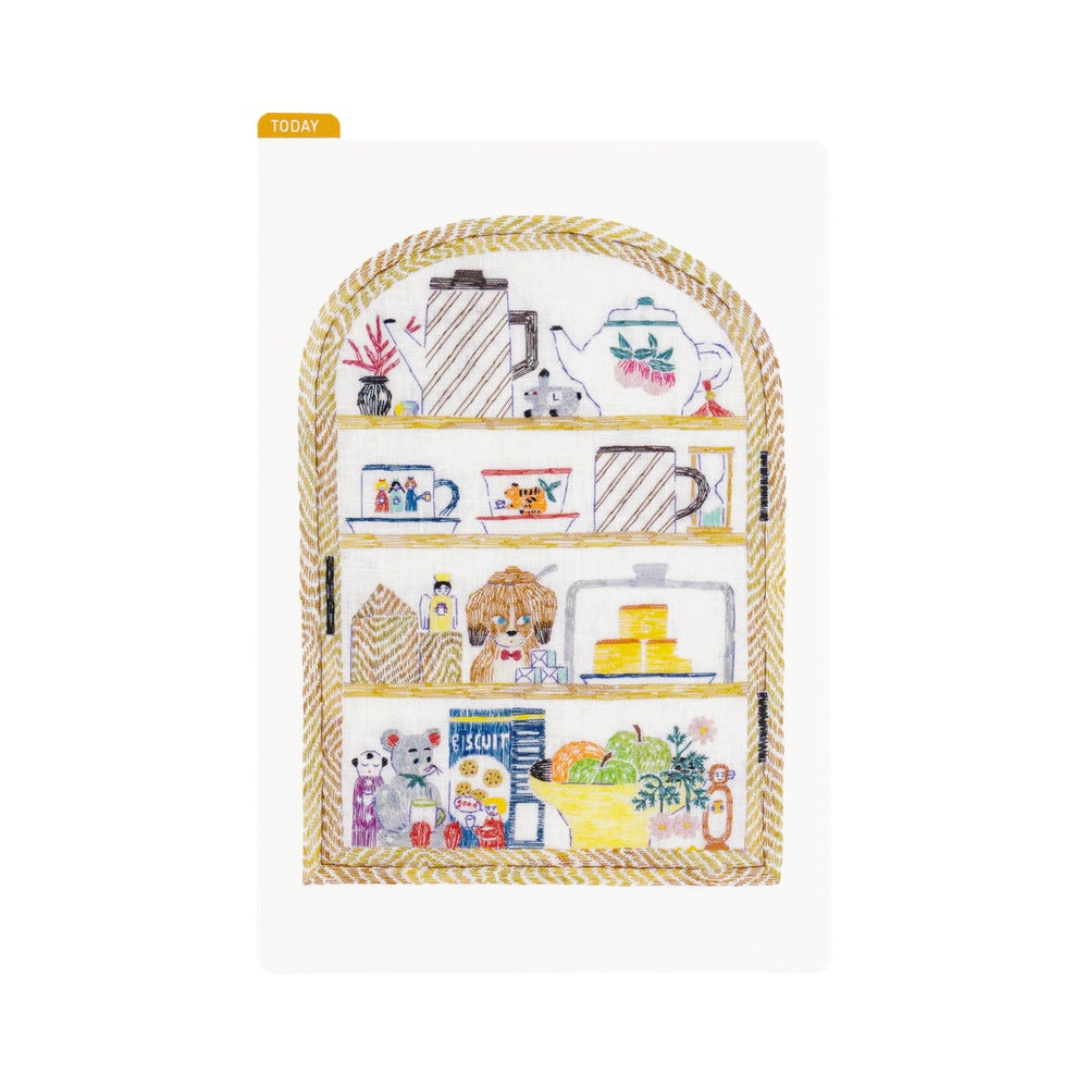 Hobonichi Pencil Board for A6 Size - iyo okumi: Happy Tea Time - Teapot Shelf