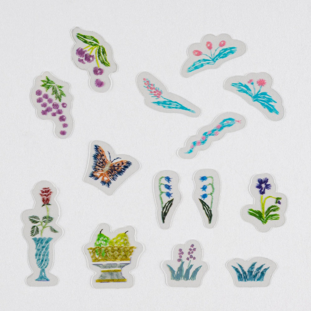 Hobonichi Transparent Embroidery Sticker Set - iyo okumi: My Garden