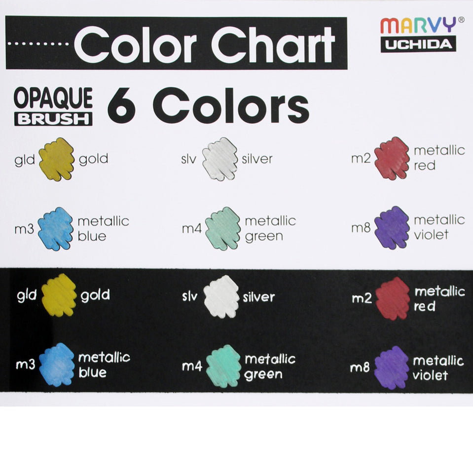 Marvy Uchida Opaque Brush Markers - Metallic