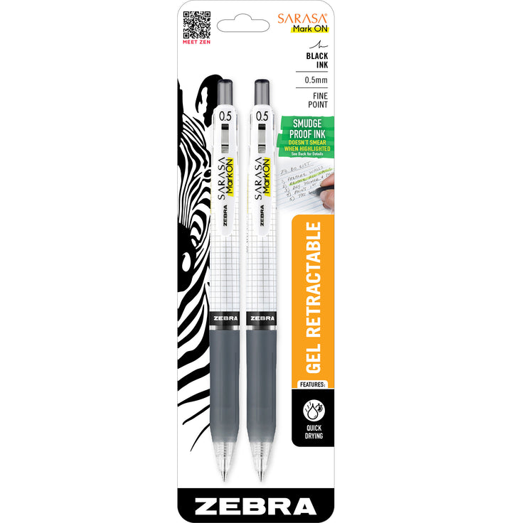 Zebra SARASA Mark ON Gel Retractable Pen - Black
