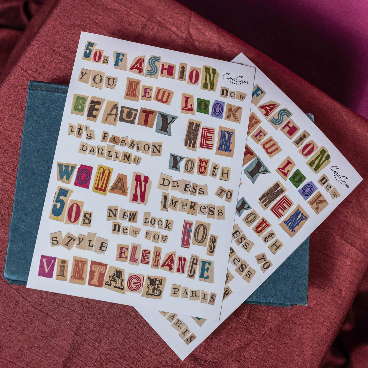 CoraCreaCrafts Magazine Letters Sticker Sheet