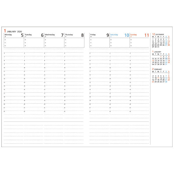 Kokuyo Campus Weekly Vertical Diary - A5