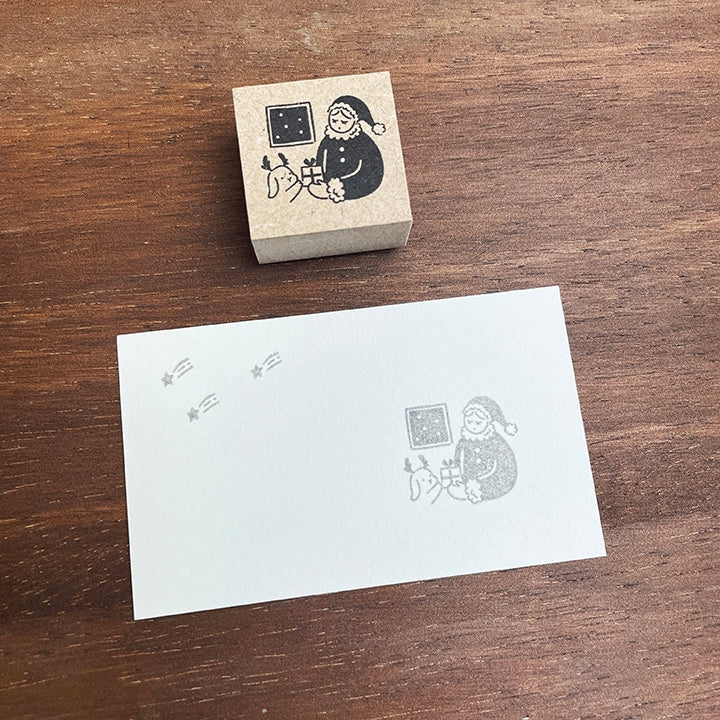 Stamp Marché Seasonal Illustration Stamp - December - Marle Santa