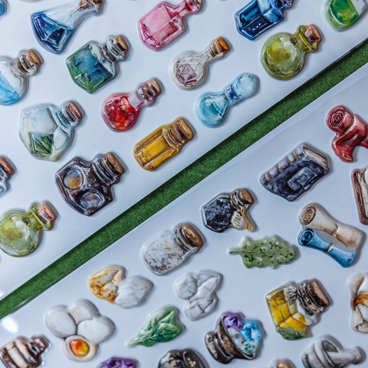 CoraCreaCrafts Mini Bottles Puff Stickers