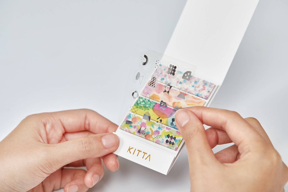KITTA Portable Washi Decorative Tape - Collage - Watercolor