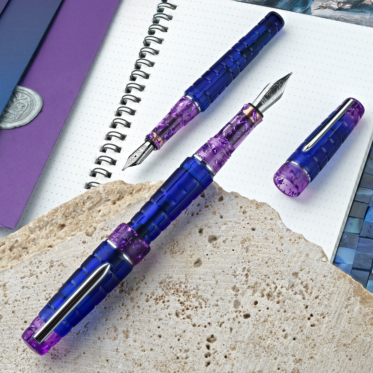 Benu Tessera Fountain Pen - Tanzanite