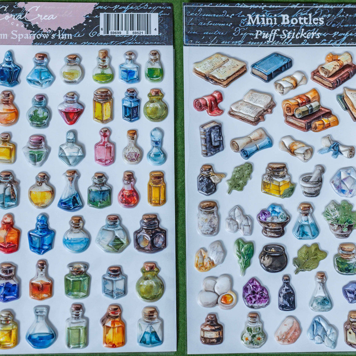 CoraCreaCrafts Mini Bottles Puff Stickers