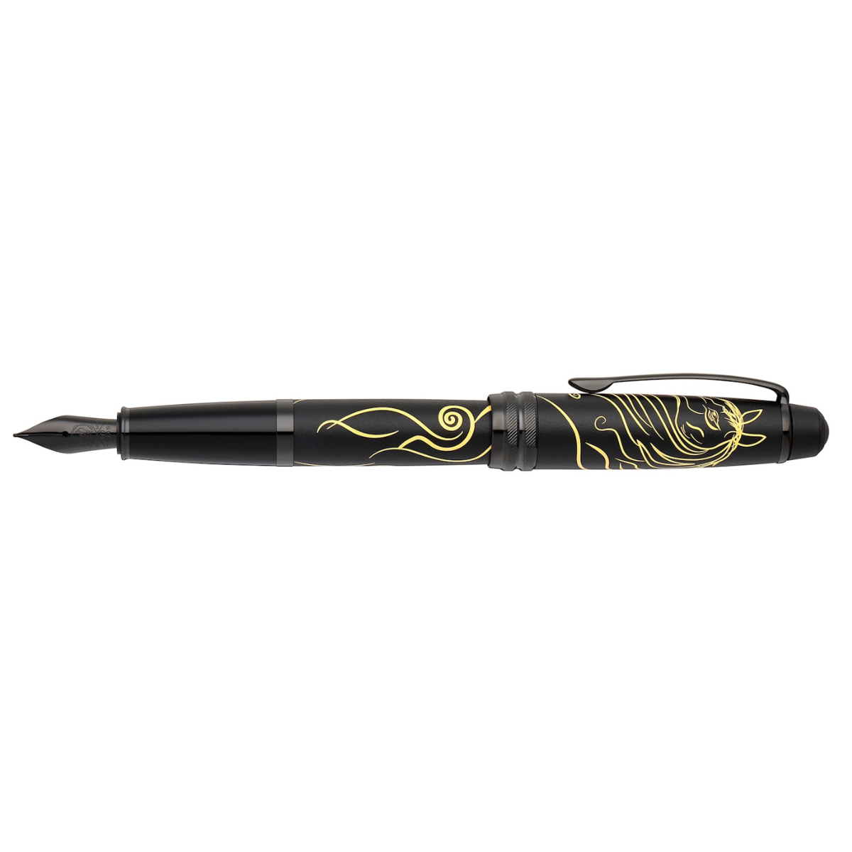 Cross Bailey Fountain Pen - Zodiac Year of the Horse Matte Black Lacquer