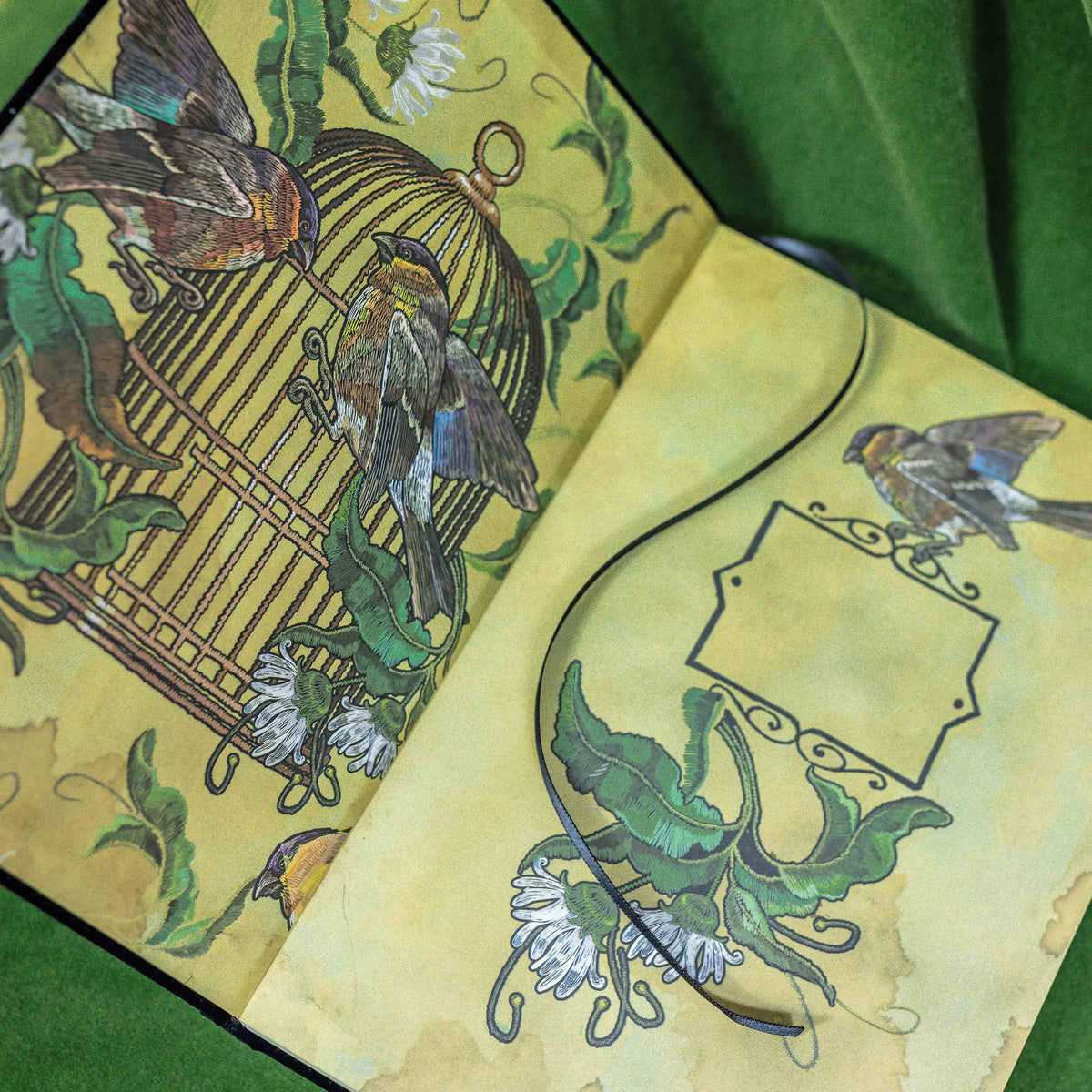 CoraCreaCrafts Bird Embroidered Notebook & Pouch