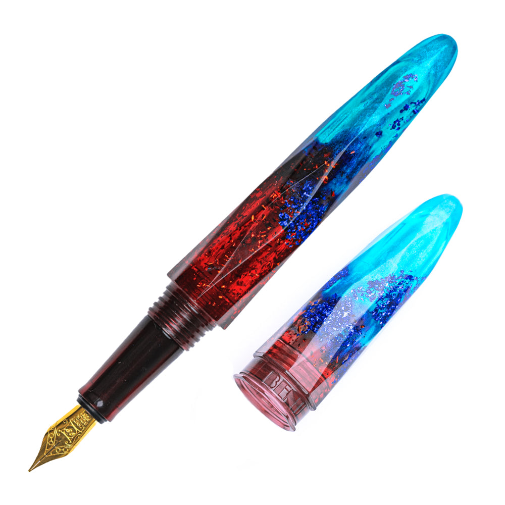 Benu Briolette Fountain Pen - Fiery Azure