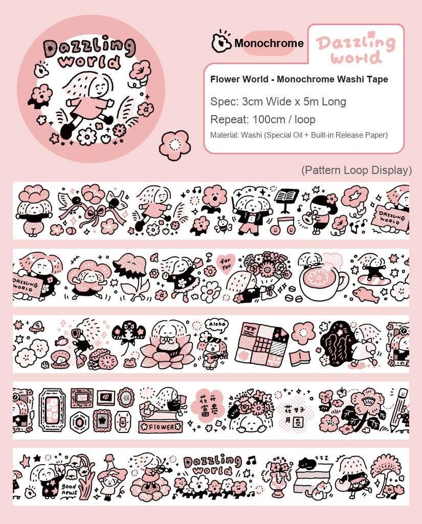 RiN! Studio Dazzling World Pink Washi Tape