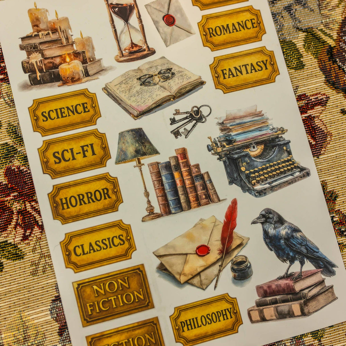 CoraCreaCrafts Library Sticker Sheet
