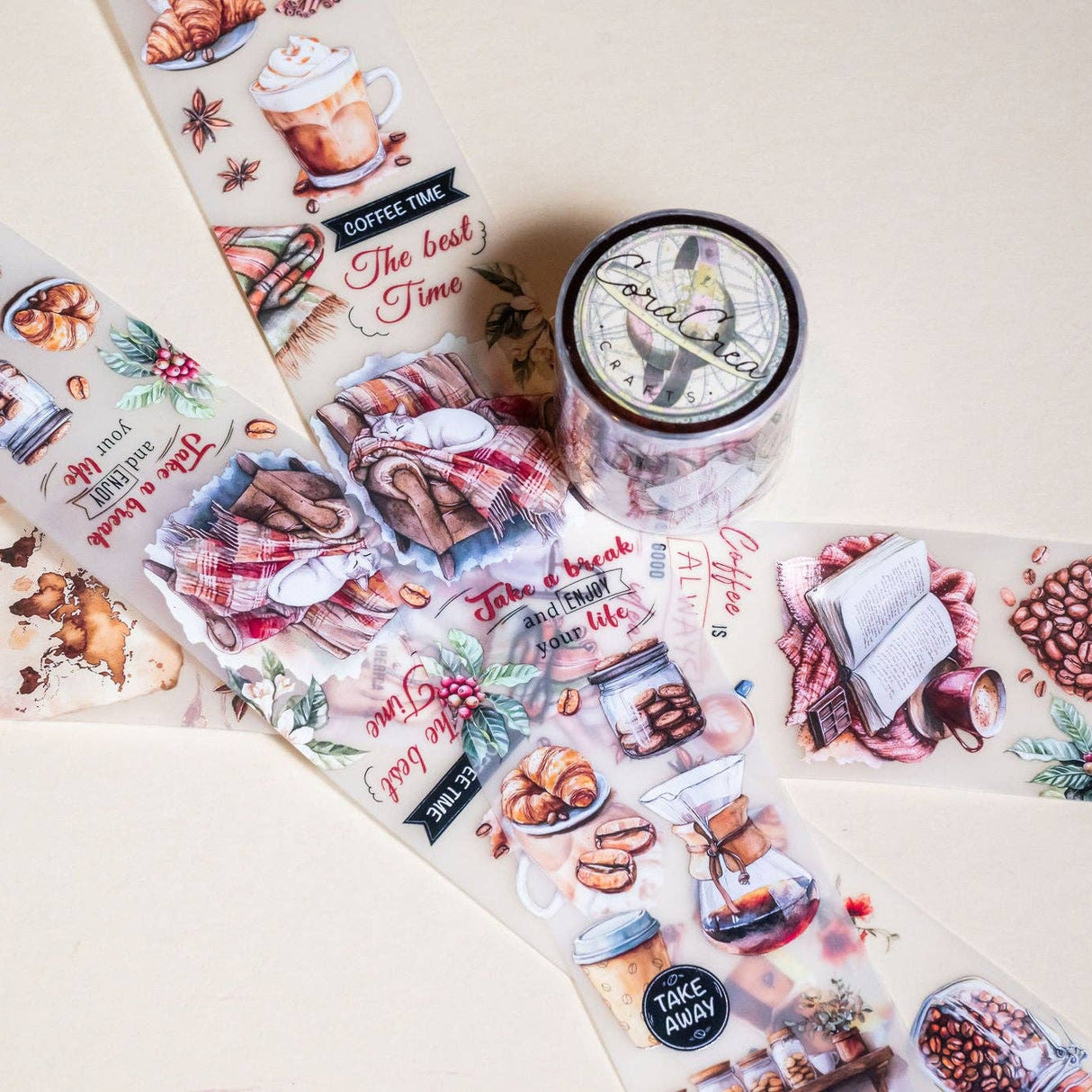 CoraCreaCrafts Coffee Lover Transparent Tape