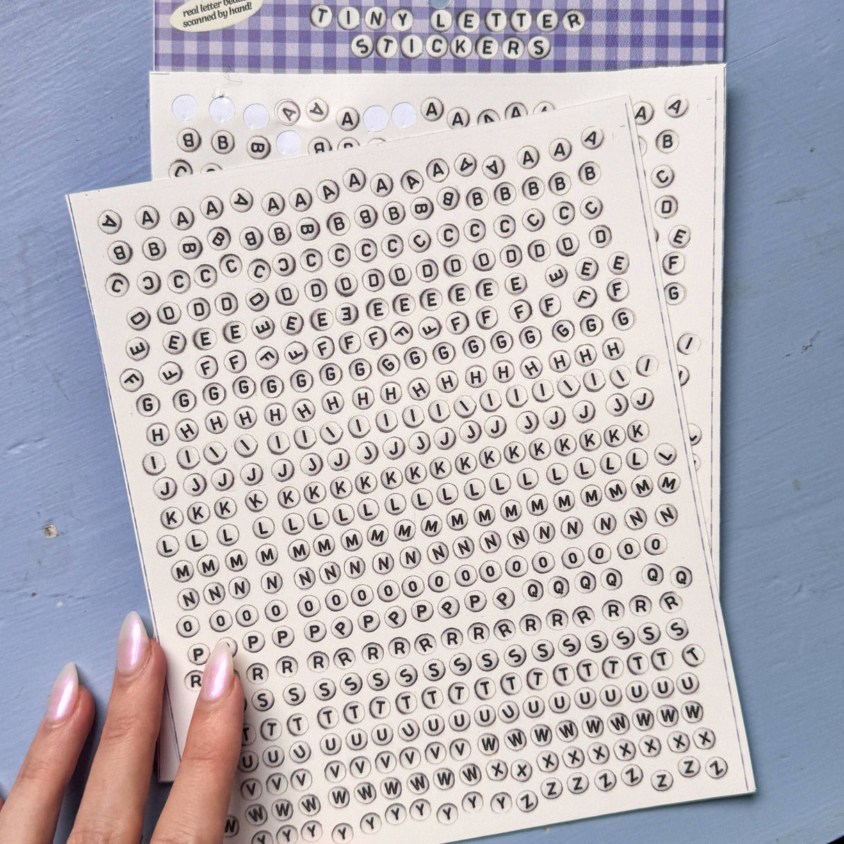 TINY STORE Bead Letter Stickers! (2 sheets, over 800 stickers)