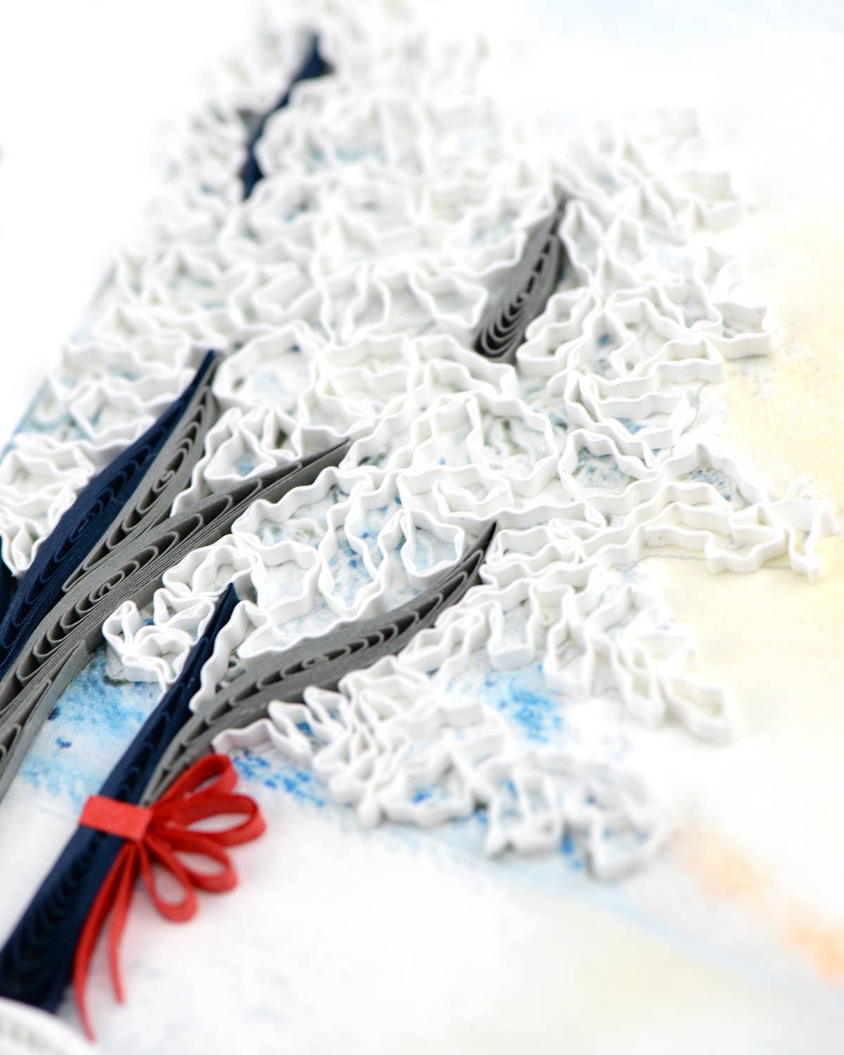 Quilled Snow Covered Trees Greeting Card
