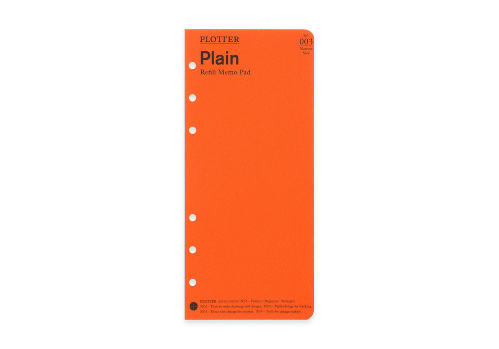 Plotter Refill Memo Pad - Plain - Narrow Size
