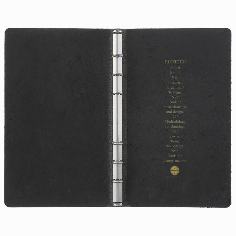 Plotter Pueblo 6-Ring Leather Binder - Bible Size - Black