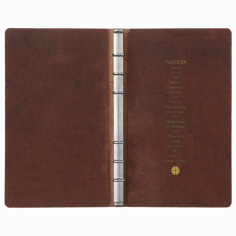 Plotter Pueblo 6-Ring Leather Binder - Bible Size - Brown