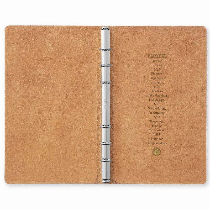 Plotter Pueblo 6-Ring Leather Binder - Bible Size - Beige
