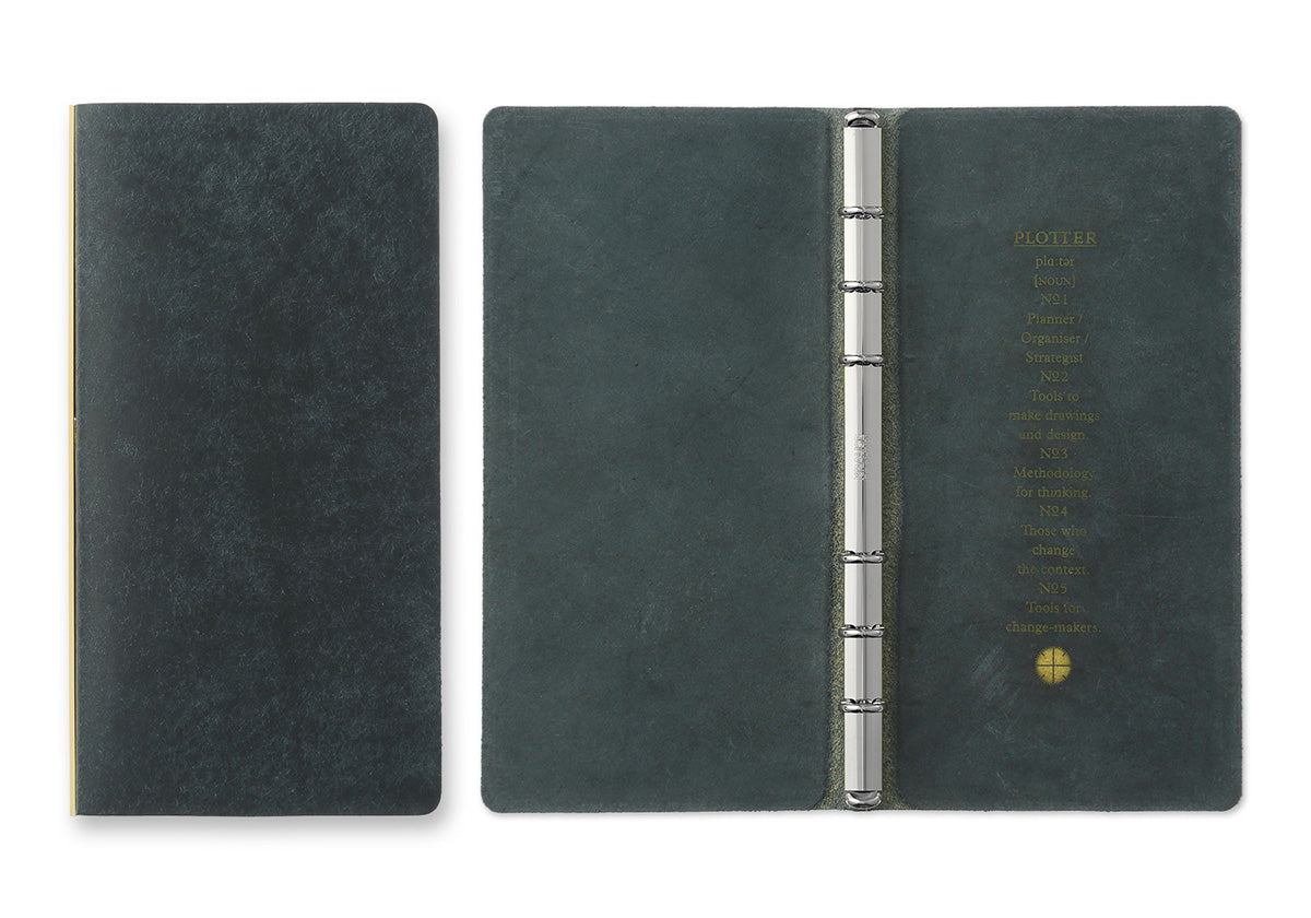 Plotter Pueblo 6-Ring Leather Binder - Narrow Size - Navy