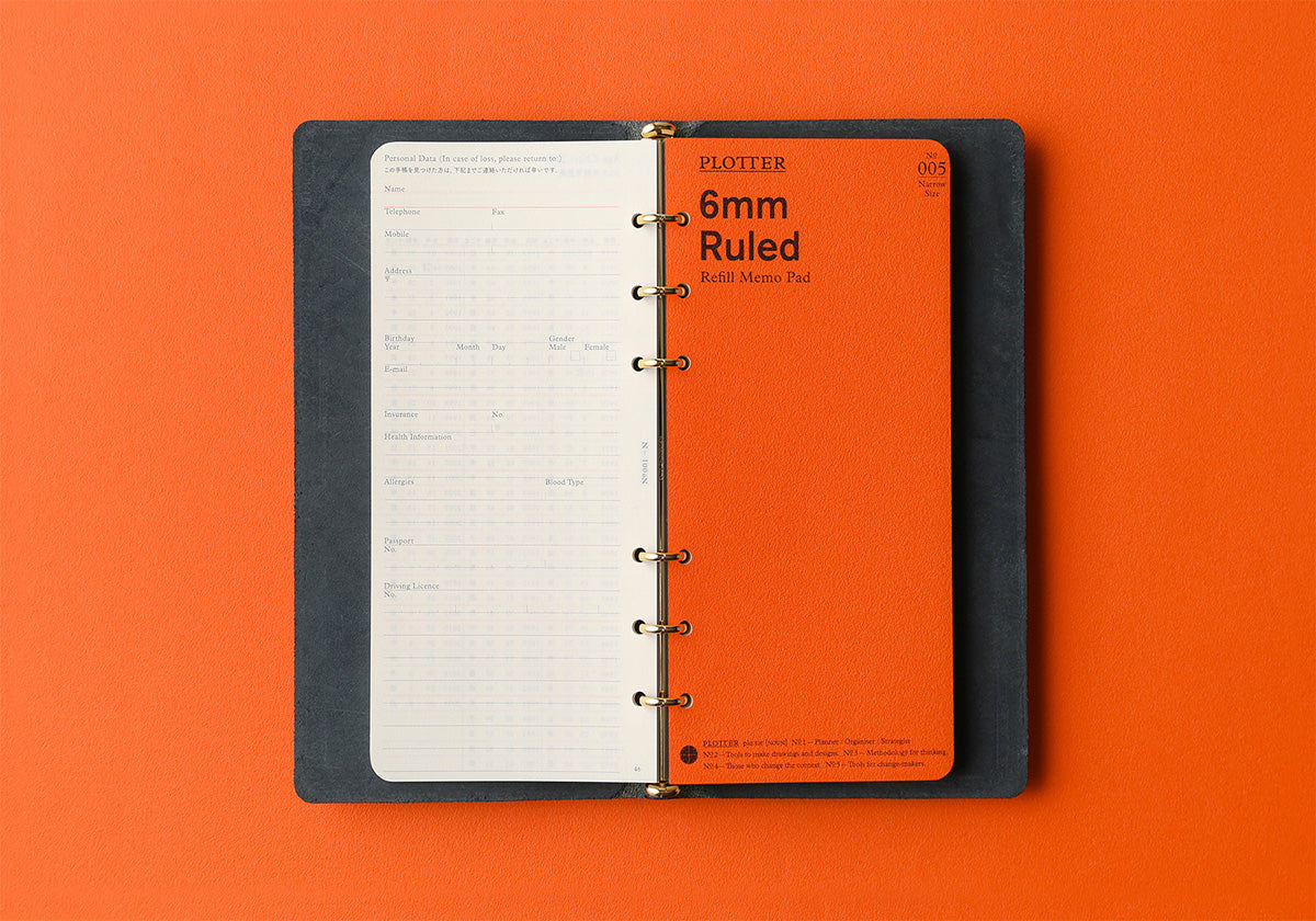 Plotter Pueblo 6-Ring Leather Binder - Narrow Size - Navy