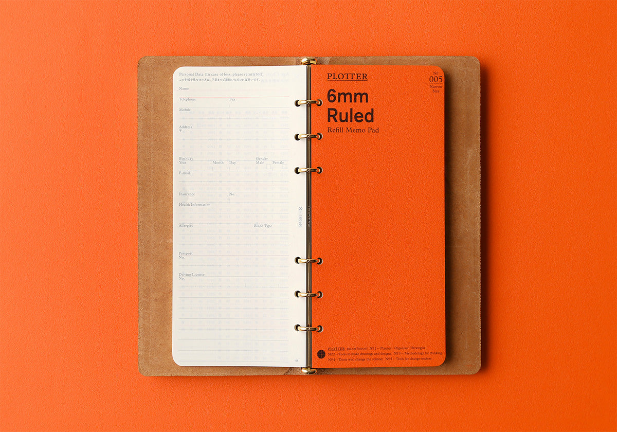 Plotter Pueblo 6-Ring Leather Binder - Narrow Size - Beige