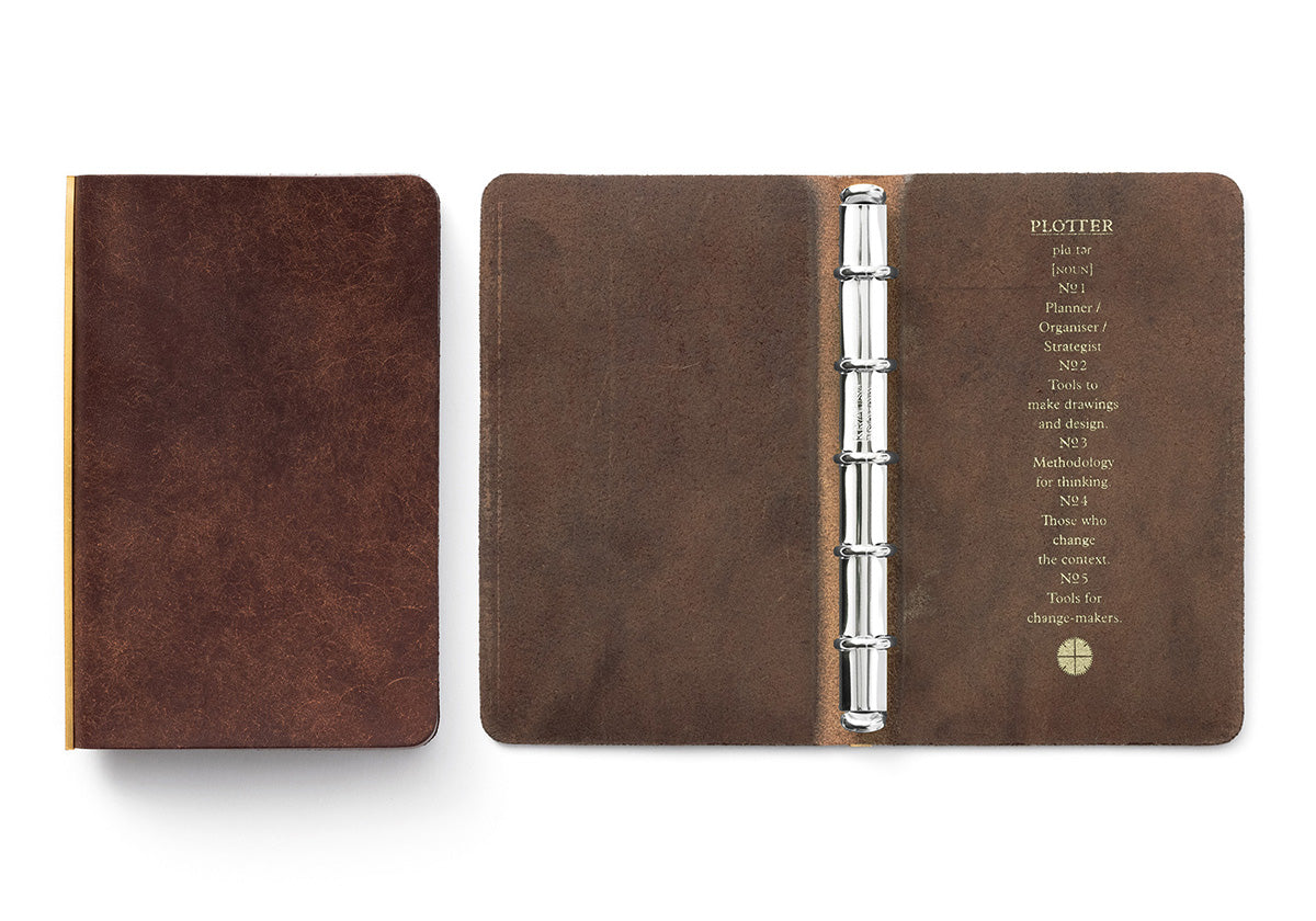 Plotter Pueblo 5-Ring Leather Binder - Mini 5 Size - Brown