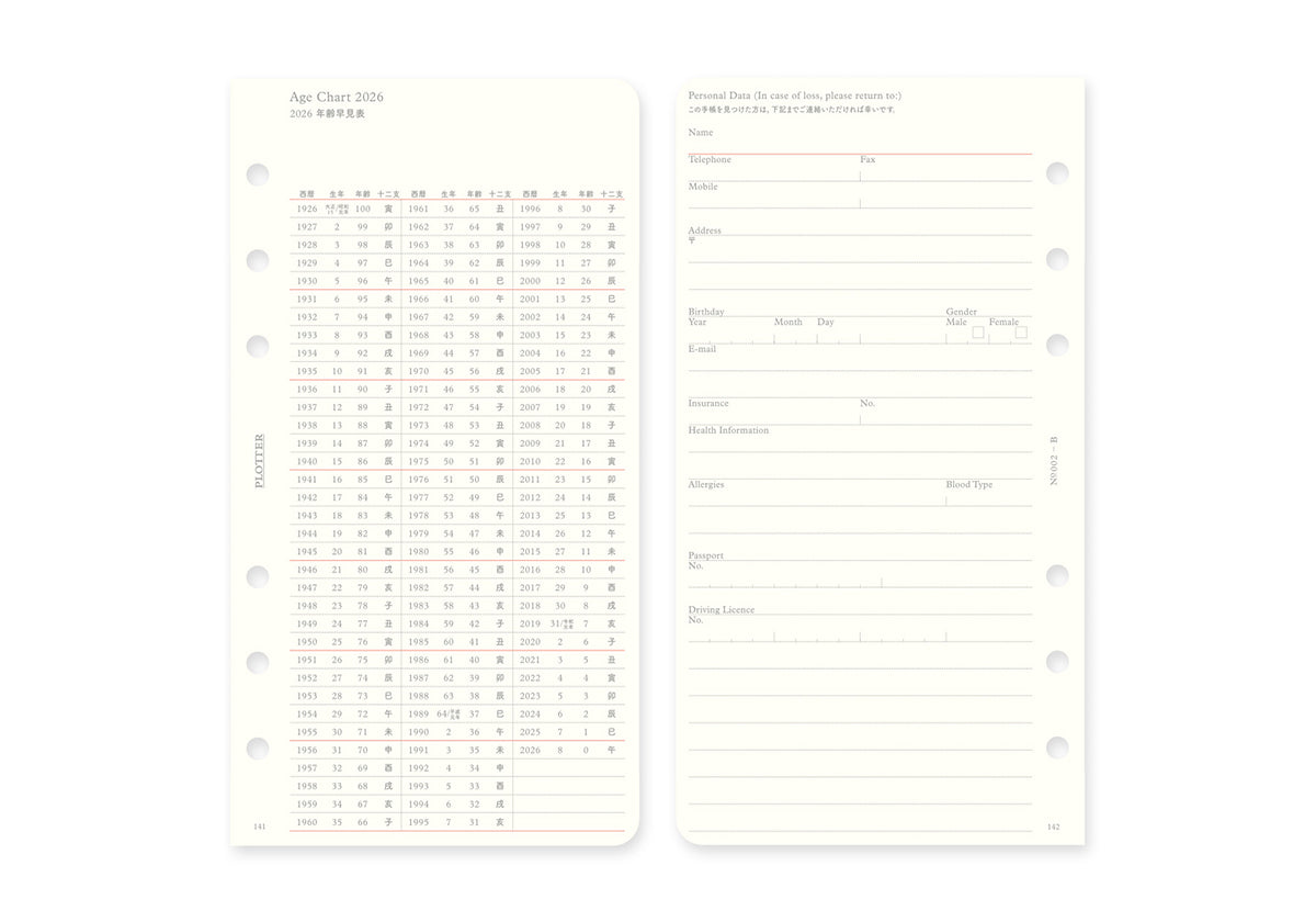 Plotter Weekly Schedule Refill 2026 - Bible Size