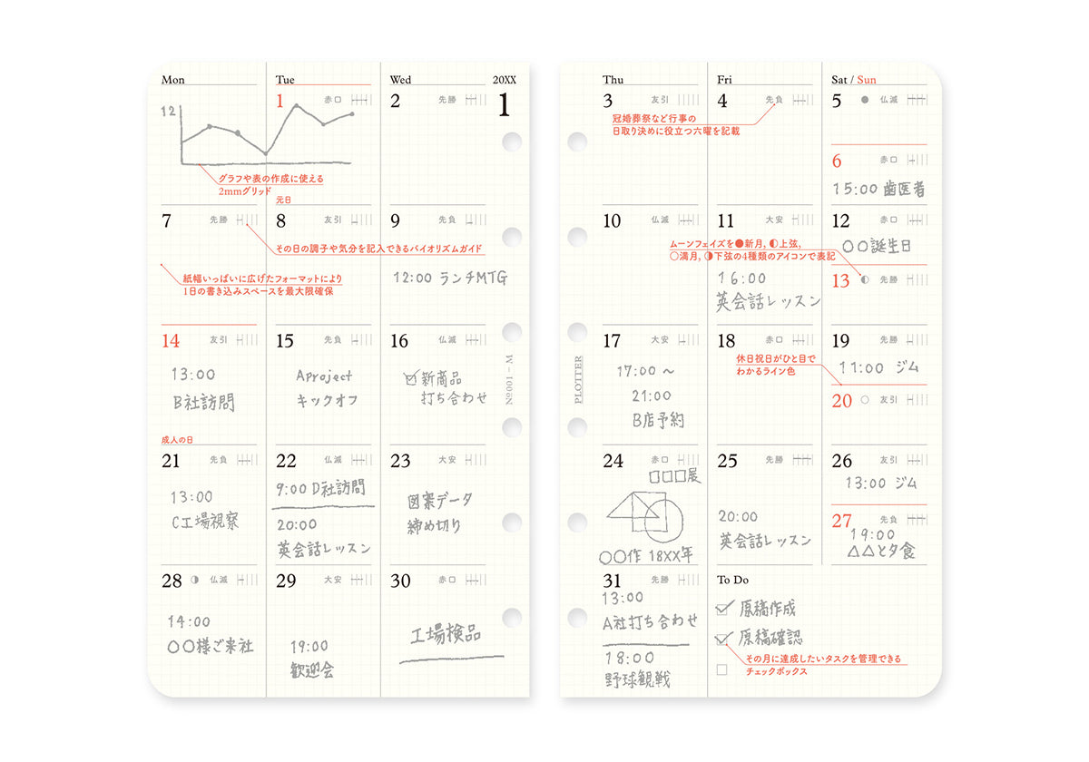 Plotter Weekly Schedule Refill 2027 - Mini Size