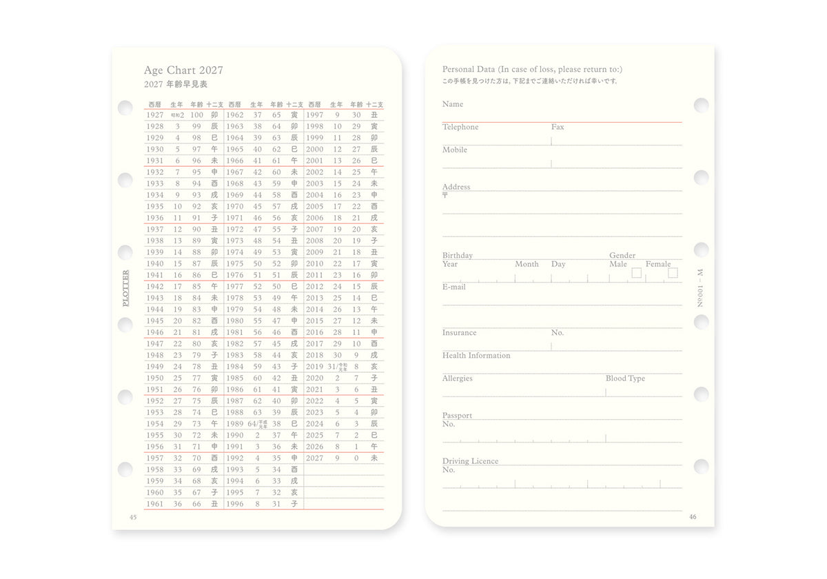 Plotter Weekly Schedule Refill 2027 - Mini Size