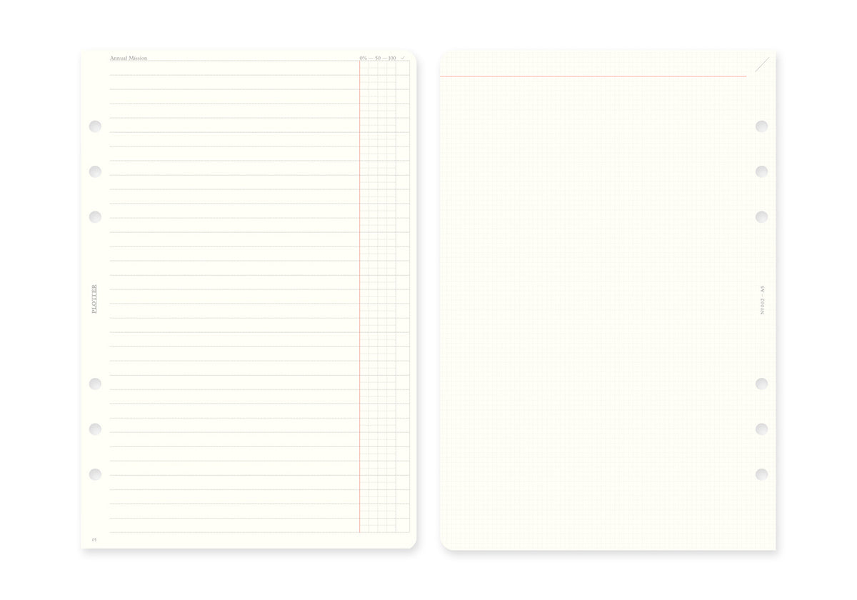 Plotter Weekly Schedule Refill 2027 - A5 Size