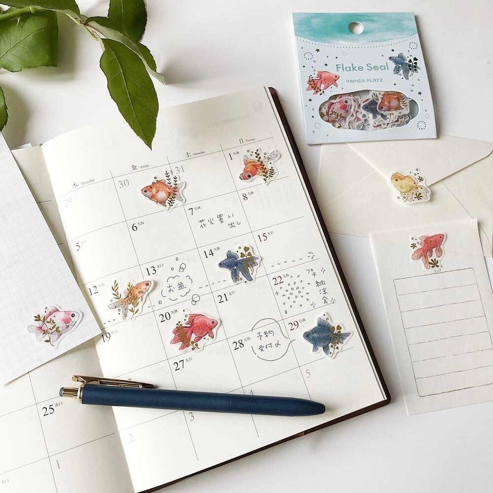 Papier Platz MILINA Flake Stickers - LOVE Goldfish