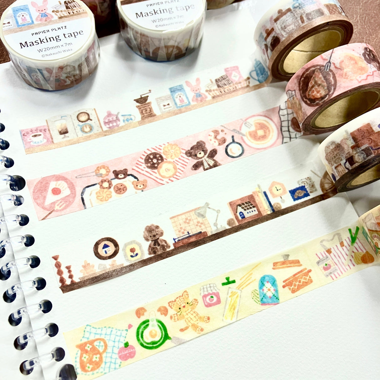 Papier Platz Nakauchi Waka Washi Tape - Bear and Sweets