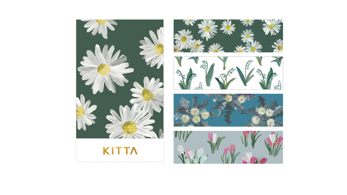 KITTA Portable Washi Decorative Tape - Basic - Flower 9