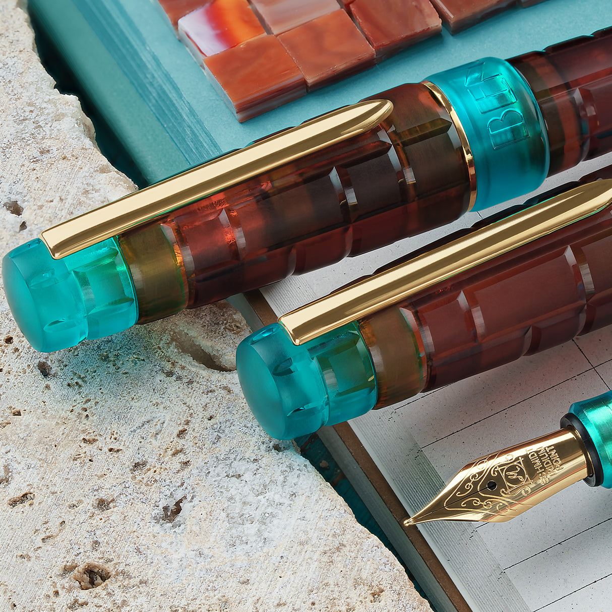 Benu Tessera Fountain Pen - Ribbon Turquoise