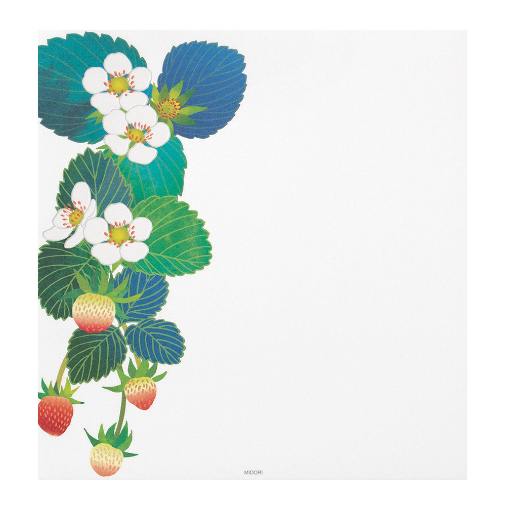 Midori Letter Pad - Foil-Stamping Strawberry