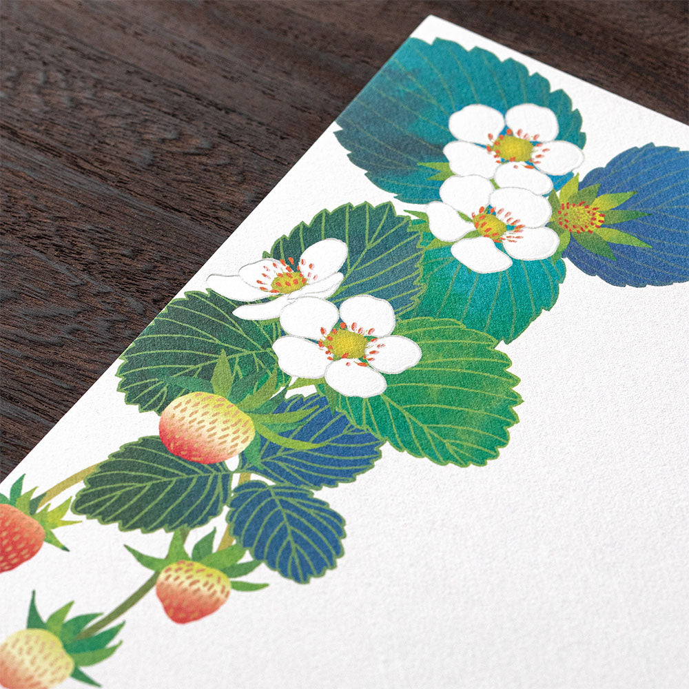 Midori Letter Pad - Foil-Stamping Strawberry
