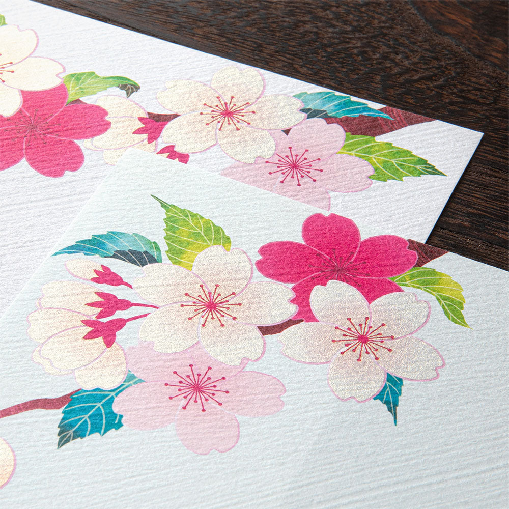 Midori Letter Pad - Silk Printing Cherry Blossom