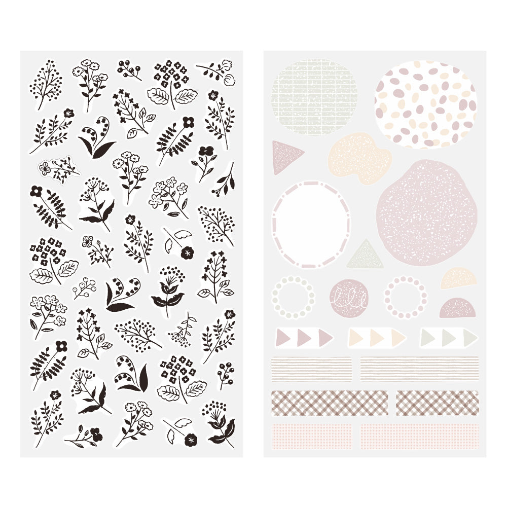 Midori Sticker - Monotone Flower