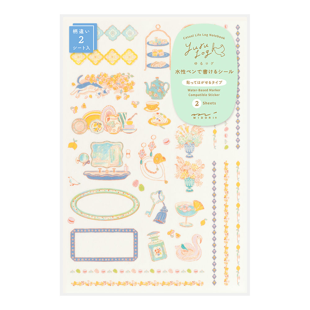 Midori Yuru Log Sticker 2 Sheets - Travel & Hotel