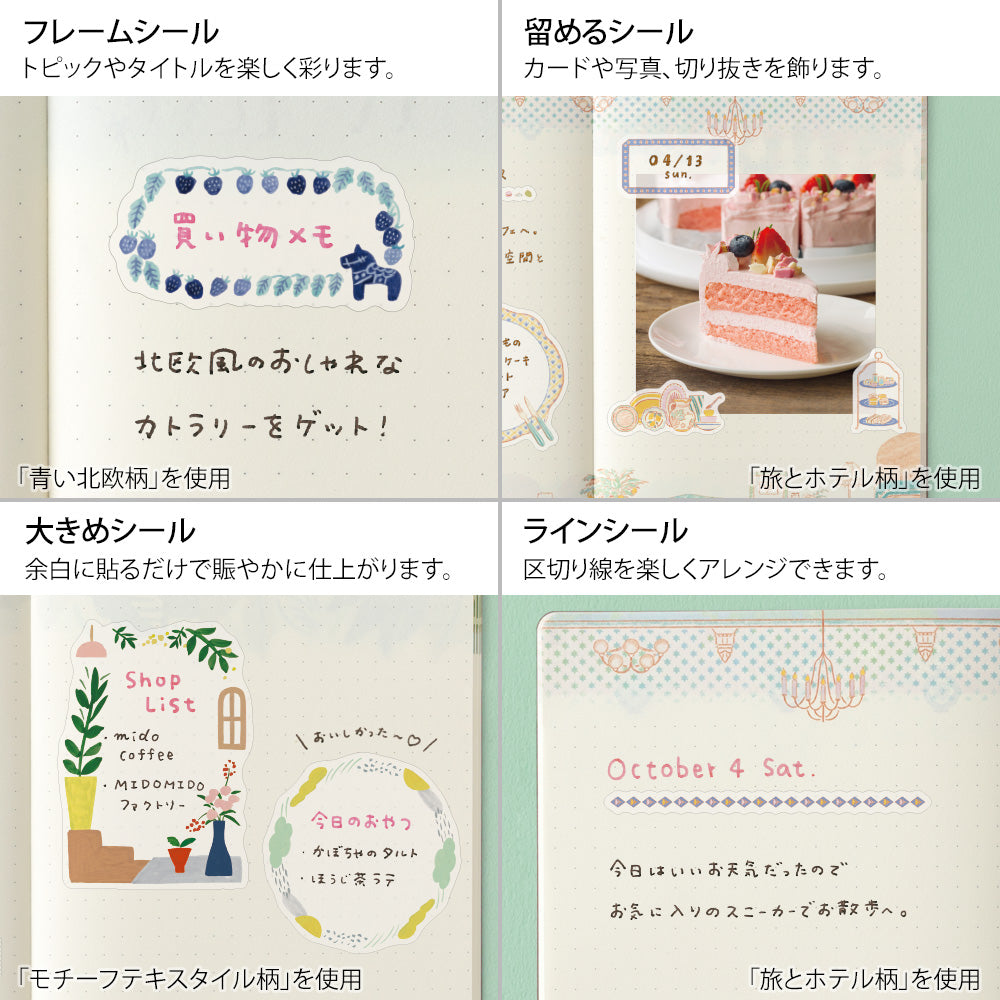 Midori Yuru Log Sticker 2 Sheets - Travel & Hotel