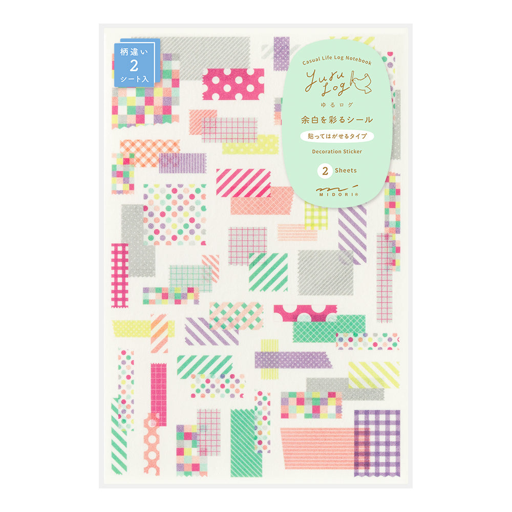 Midori Yuru Log Sticker 2 Sheets - Collage Tape