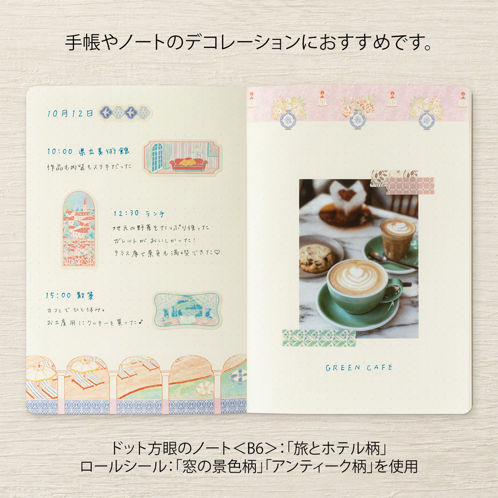 Midori Yuru Log Roll Sticker - Antique