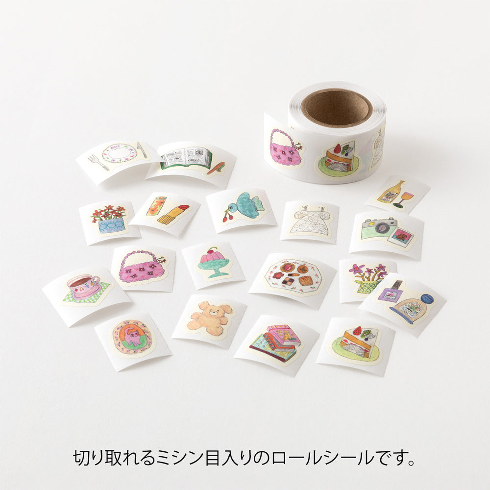 Midori Yuru Log Roll Sticker - Motifs