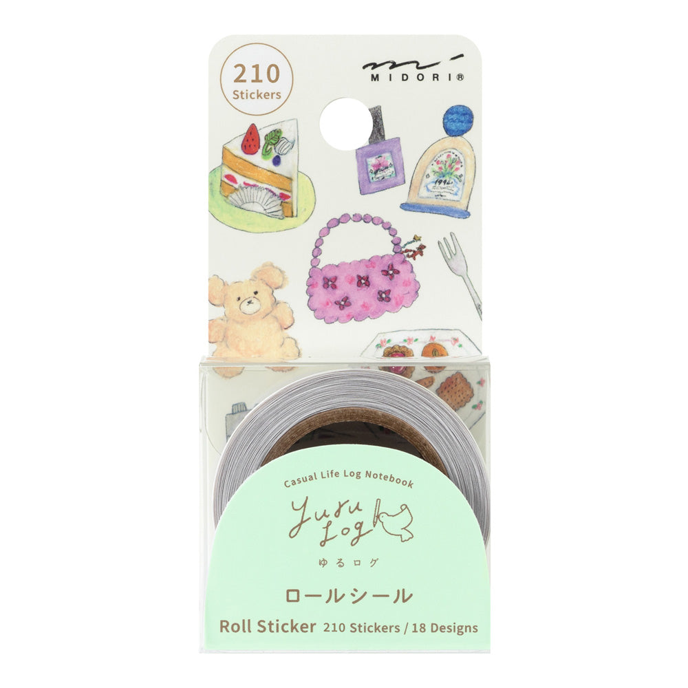 Midori Yuru Log Roll Sticker - Motifs