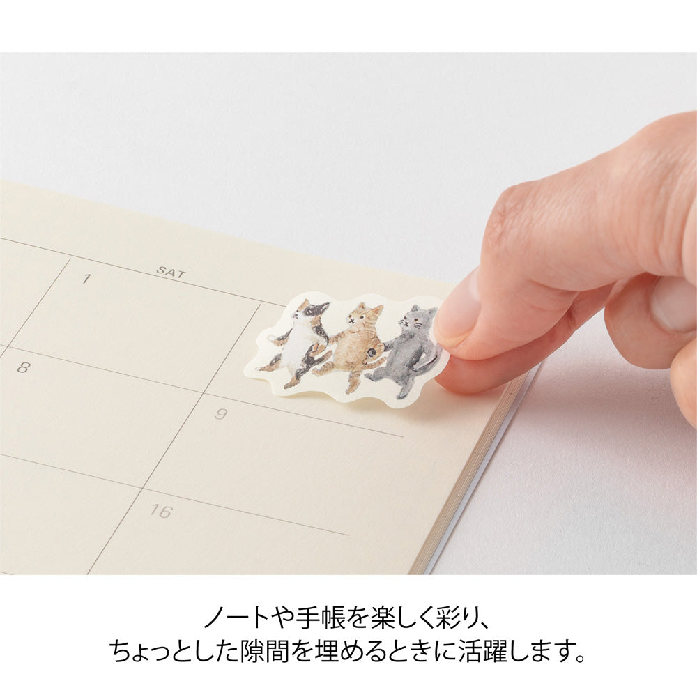 Midori Yuru Log Roll Sticker - Animal Emotions