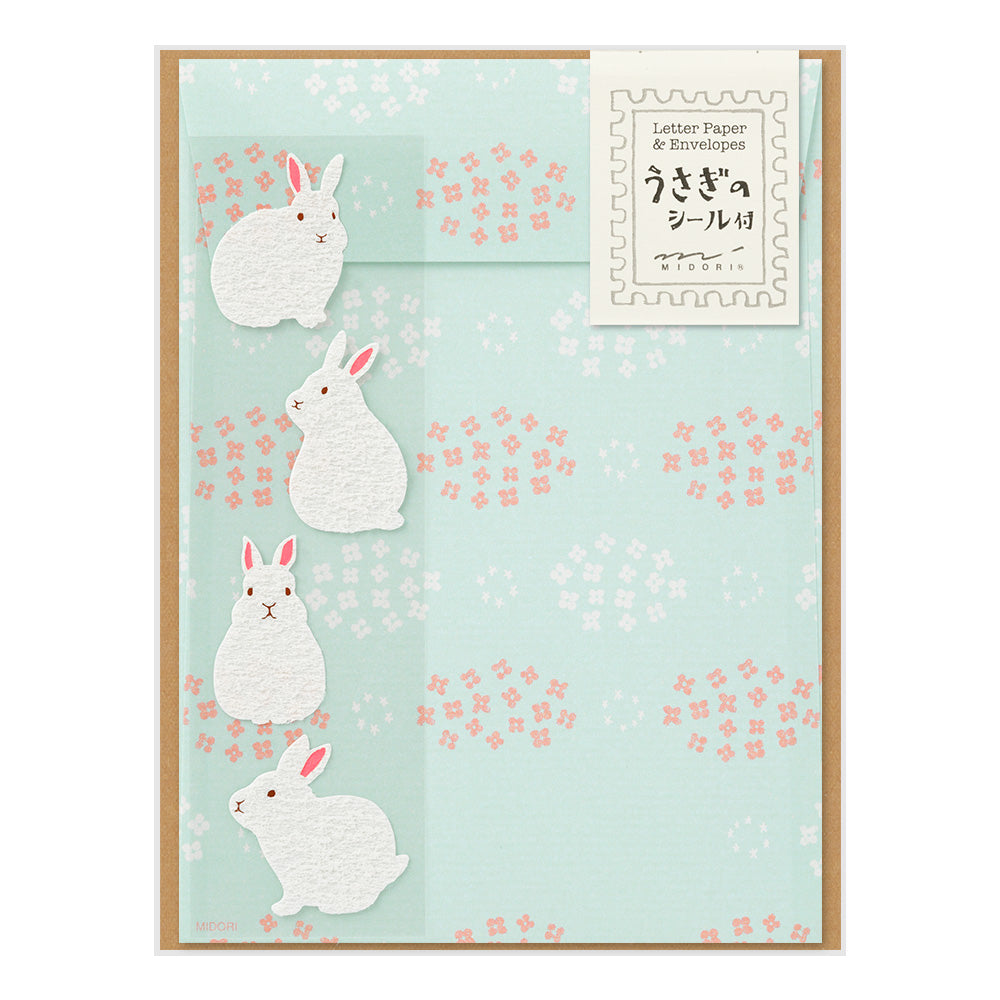 Midori Letter Set with Stickers - Rabbit