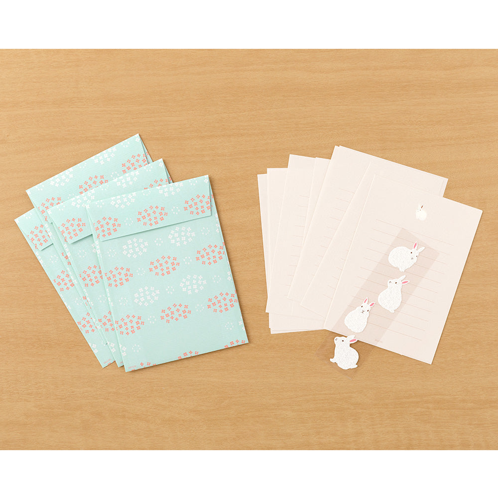 Midori Letter Set with Stickers - Rabbit